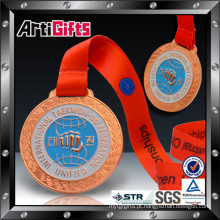 Medalhas de fita de taekwondo esporte de metal personalizado